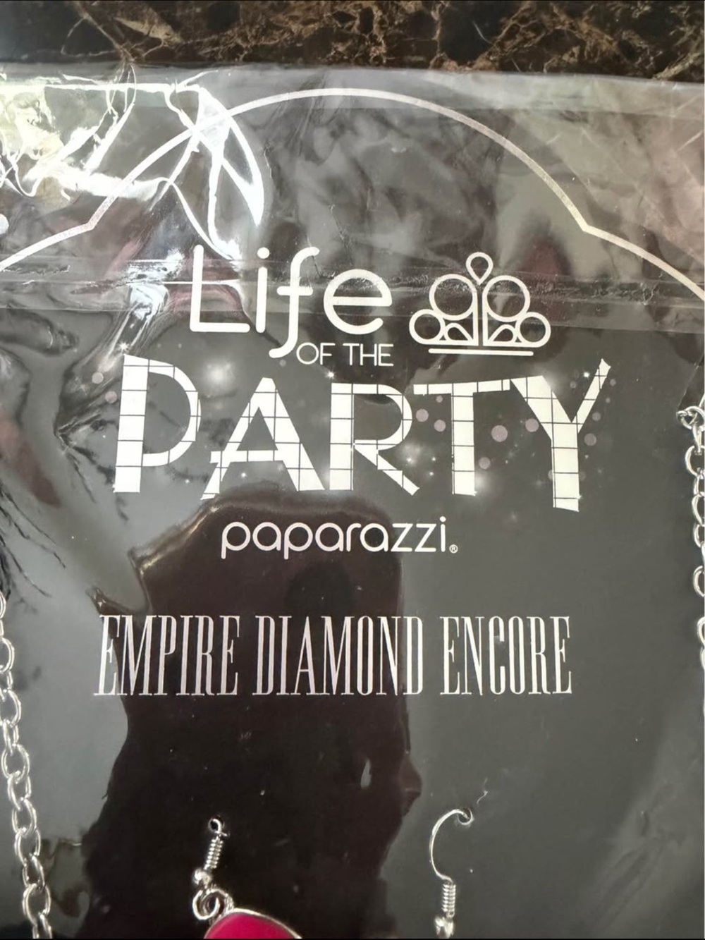 paparazzi Pink and Silver Dangle Earrings - Picture 2 of 3